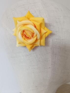 Yellow Rose Flower Hair Clip - Women Accessories